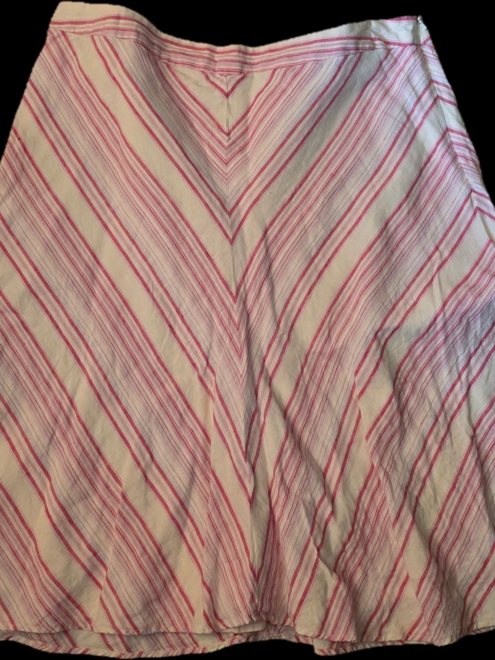 Banana Republic Linen Skirt with Pink and Cream Stripes
